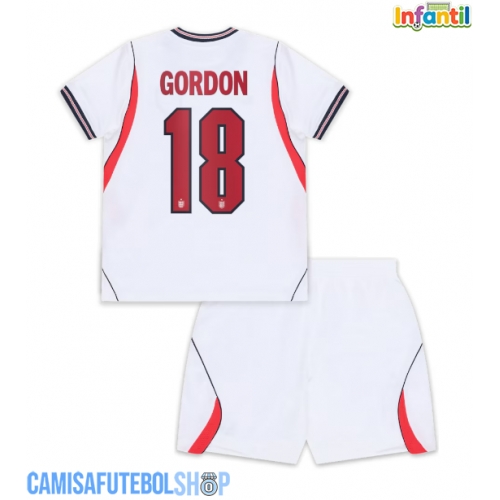 Camisa de time de futebol Inglaterra Anthony Gordon #18 Replicas 1º Equipamento Infantil Mundo 2026 Manga Curta (+ Calças curtas)